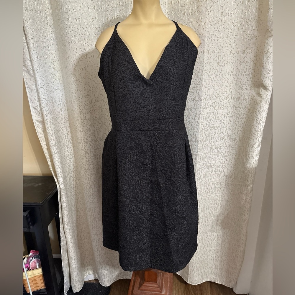 BloomChic Black Brocade Spaghetti Strap Cocktail Dress, NWT, Size 4X/ US 22